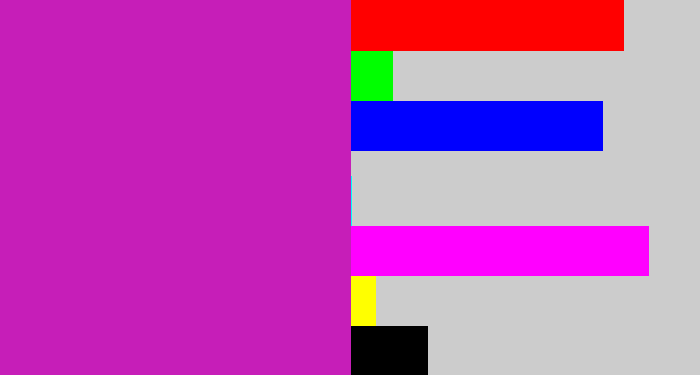 Hex color #c61eb8 - barney