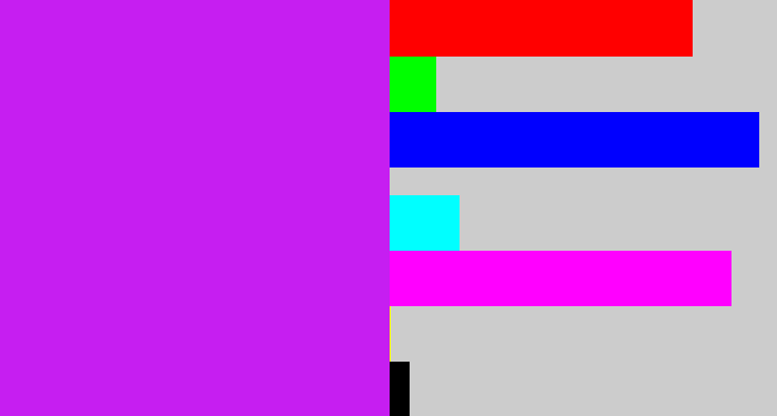 Hex color #c61ef1 - neon purple