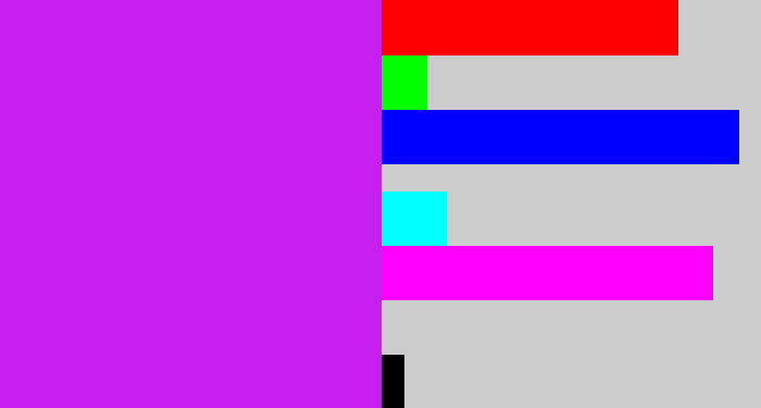Hex color #c61fef - neon purple