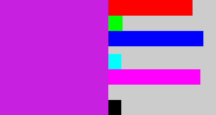 Hex color #c621e0 - purple/pink