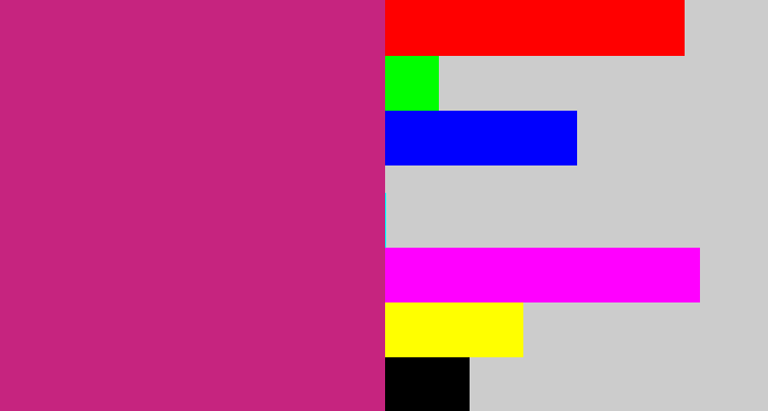 Hex color #c6247f - dark pink