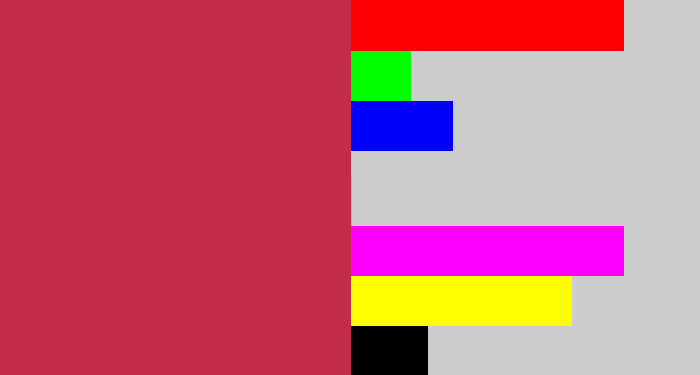 Hex color #c62c4a - reddish