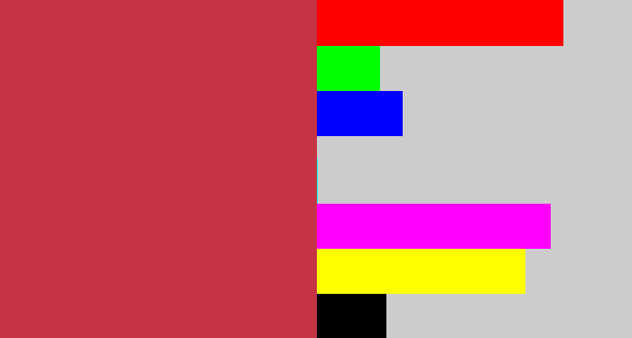 Hex color #c63344 - reddish