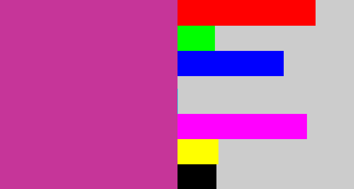 Hex color #c63599 - purpley pink