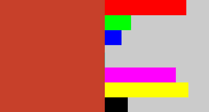 Hex color #c63f28 - reddish