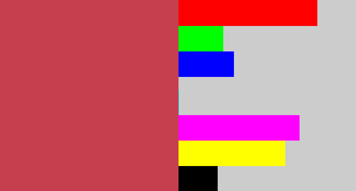 Hex color #c63f4f - reddish