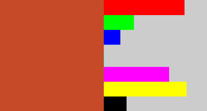 Hex color #c64a28 - reddish