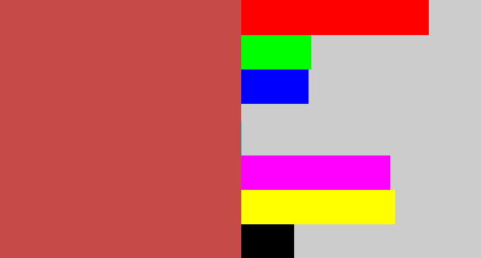 Hex color #c64b48 - reddish