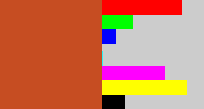 Hex color #c64d22 - brick orange