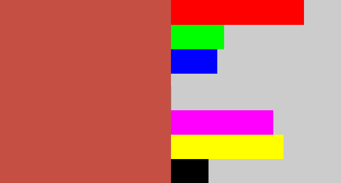 Hex color #c64f44 - reddish