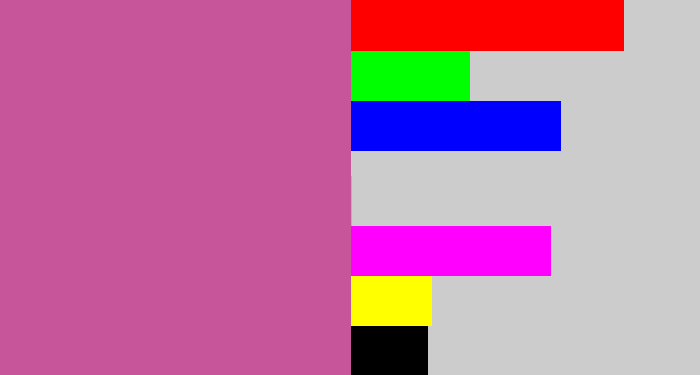 Hex color #c65699 - purplish pink