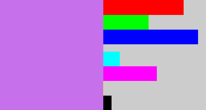 Hex color #c671eb - light purple