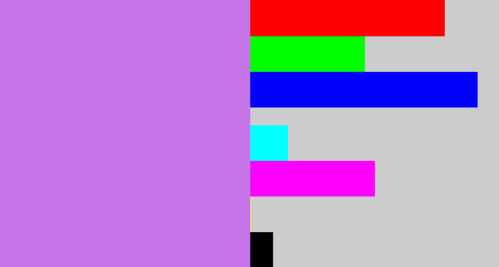 Hex color #c675e9 - light purple