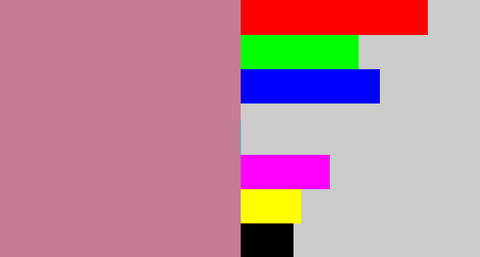 Hex color #c67c94 - dusky pink