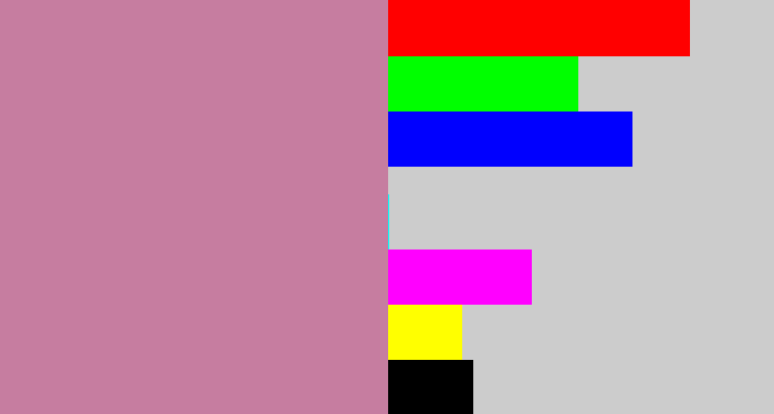 Hex color #c67da0 - dull pink
