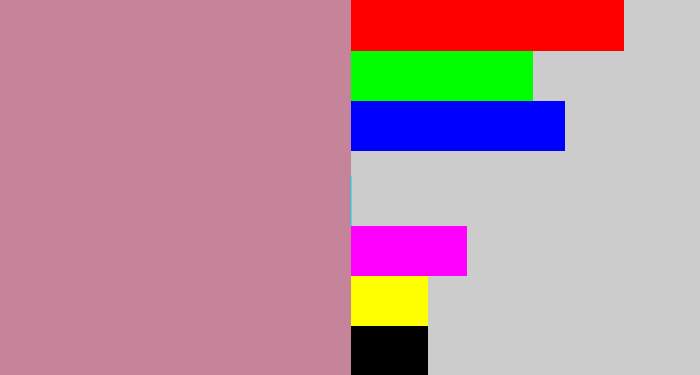Hex color #c6849b - greyish pink