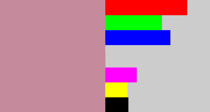 Hex color #c68a9d - grey pink