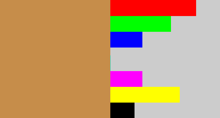 Hex color #c68d4a - camel