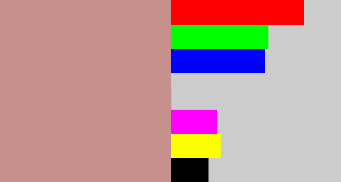 Hex color #c6918c - greyish pink