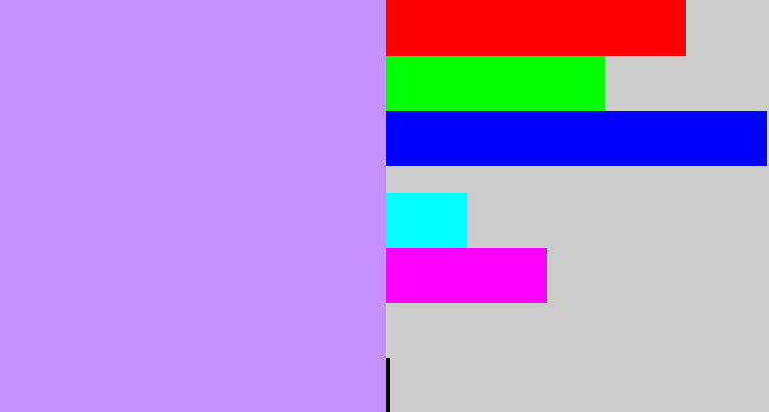 Hex color #c691fc - liliac