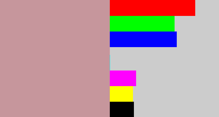 Hex color #c6969c - grey pink