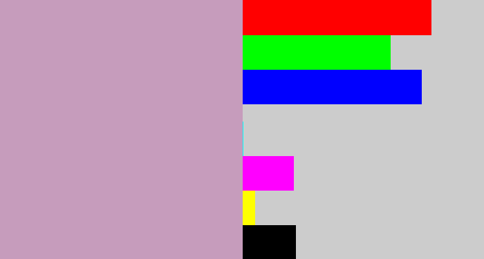 Hex color #c69cbc - pinkish grey