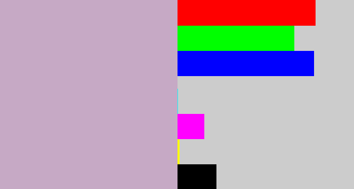Hex color #c6a9c5 - pinkish grey