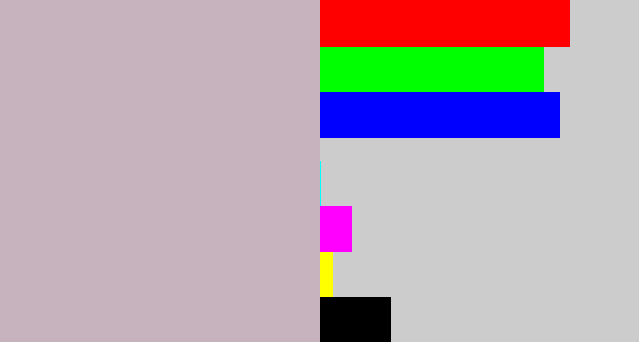 Hex color #c6b3be - pinkish grey