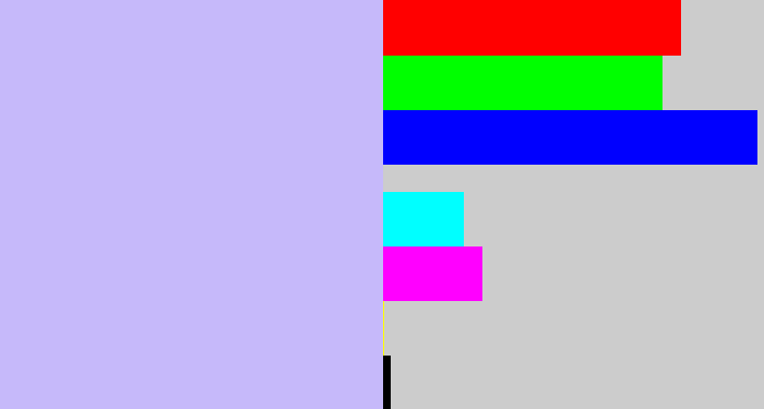 Hex color #c6b9fa - pale violet