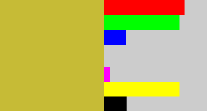 Hex color #c6bb36 - puke yellow