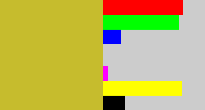 Hex color #c6bc2d - puke yellow