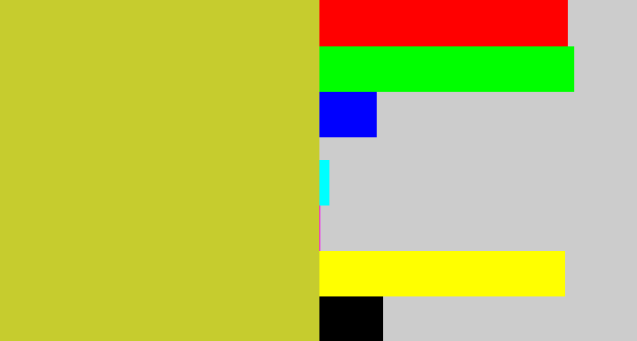Hex color #c6cc2e - sickly yellow