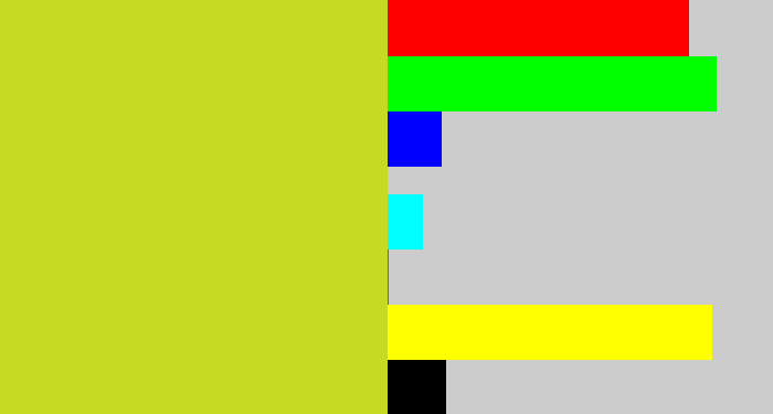 Hex color #c6d923 - sickly yellow