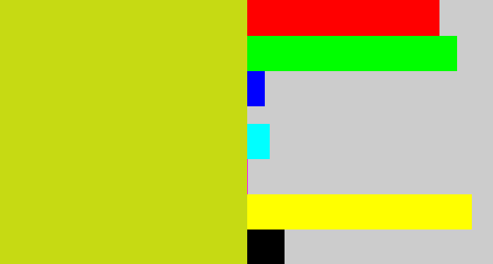 Hex color #c6da13 - yellowish green