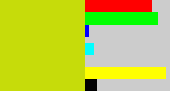 Hex color #c6dc0a - green/yellow