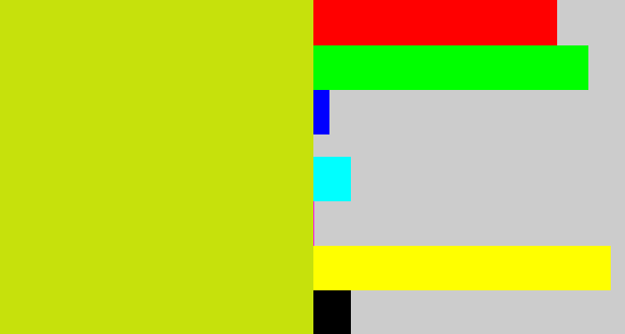 Hex color #c6e10c - greeny yellow
