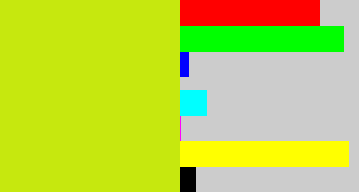 Hex color #c6e80e - greeny yellow