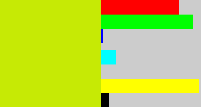 Hex color #c6ea05 - greeny yellow