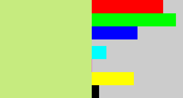 Hex color #c6eb7f - light yellow green