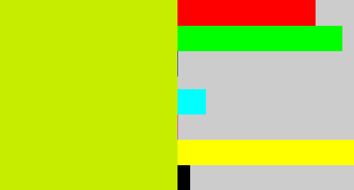 Hex color #c6ec00 - greeny yellow
