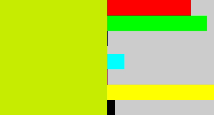 Hex color #c6ec01 - greeny yellow