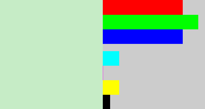 Hex color #c6ecc6 - very pale green