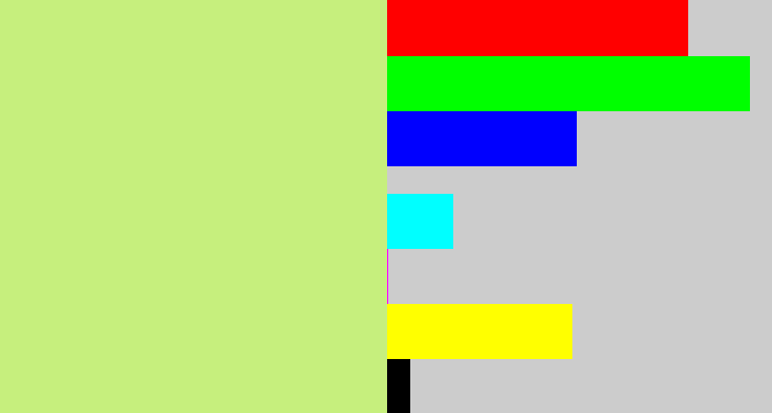 Hex color #c6ef7d - light yellow green