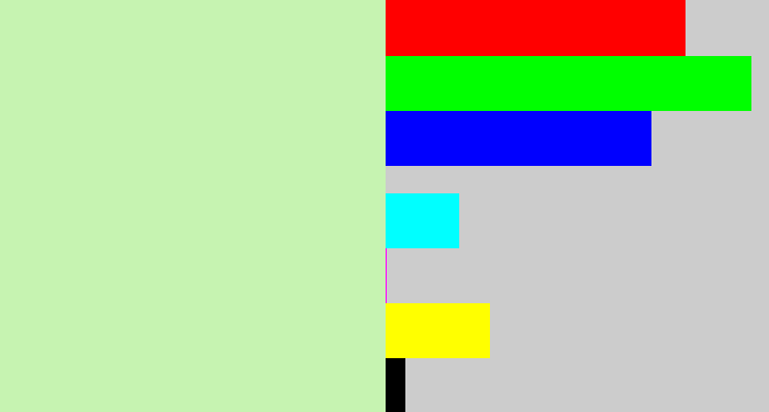Hex color #c6f3b1 - pale green