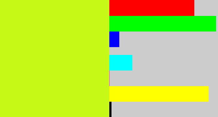 Hex color #c6fa16 - lime yellow