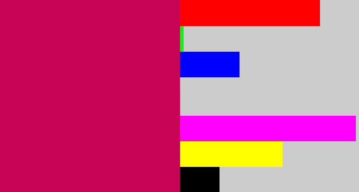 Hex color #c70455 - deep pink