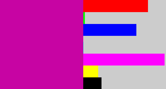 Hex color #c704a3 - barney purple