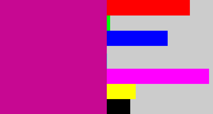 Hex color #c70892 - magenta