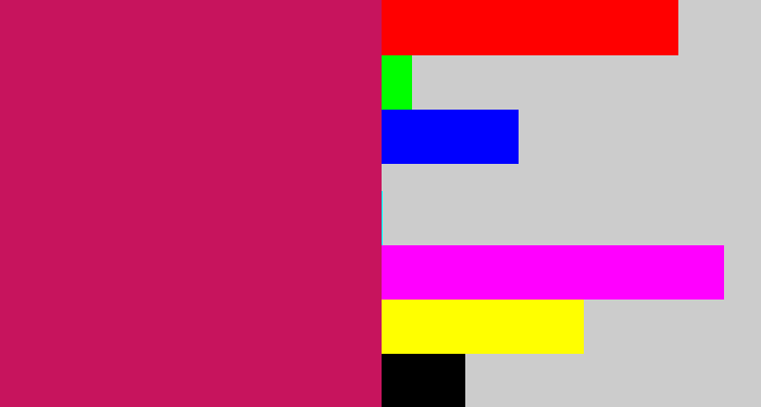 Hex color #c7145d - deep pink