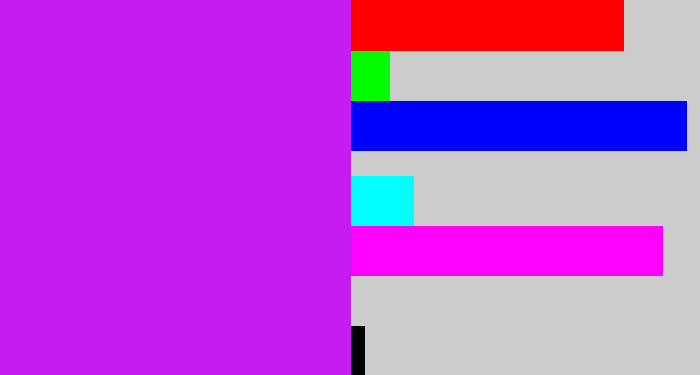 Hex color #c71bf4 - neon purple
